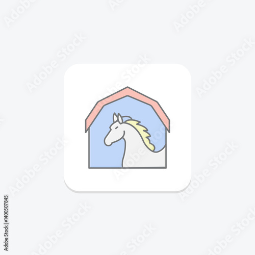 Horse Stable, vector, pixel perfect, illustrator file