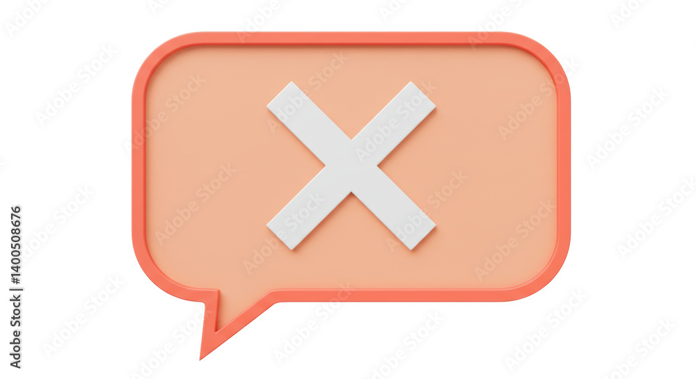 Fototapeta premium Isolated Cross Sign in Message Bubble