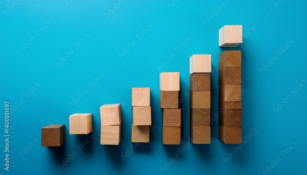 view from above of a rising chart or diagram composed of blocks against a backdrop concept of business sales and upward dynamics view from above of a rising chart or diagram composed of blocks against a backdrop concept of business sales and upward dynamics