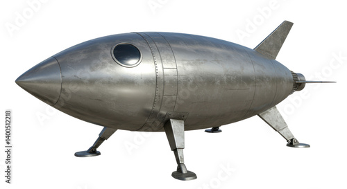 Fototapeta Naklejka Na Ścianę i Meble -  Isolated Retro Rocket Ship