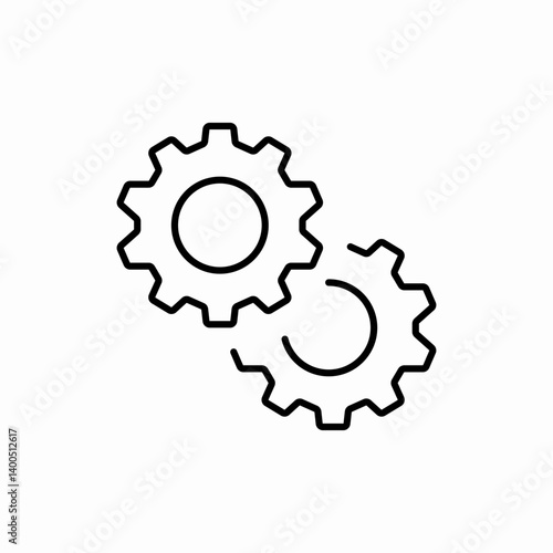 connected gears mechanism system icon vector sign