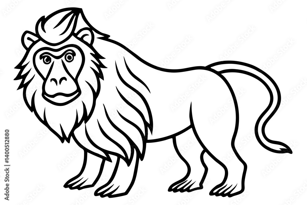 Fototapeta premium Mandrill Minimalist Art