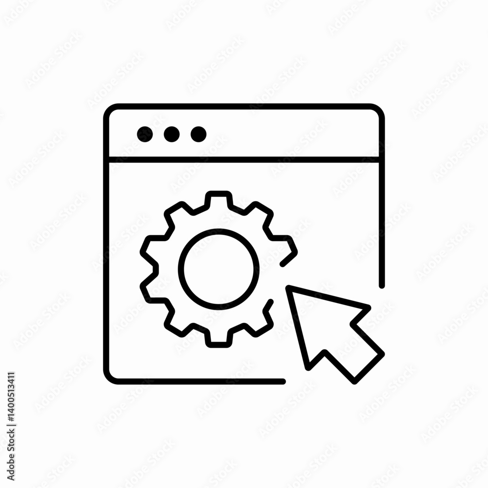browser settings gear wheel icon vector sign browser settings gear wheel icon vector sign