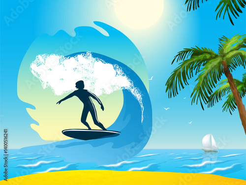 Surfing With People beautiful sea view background