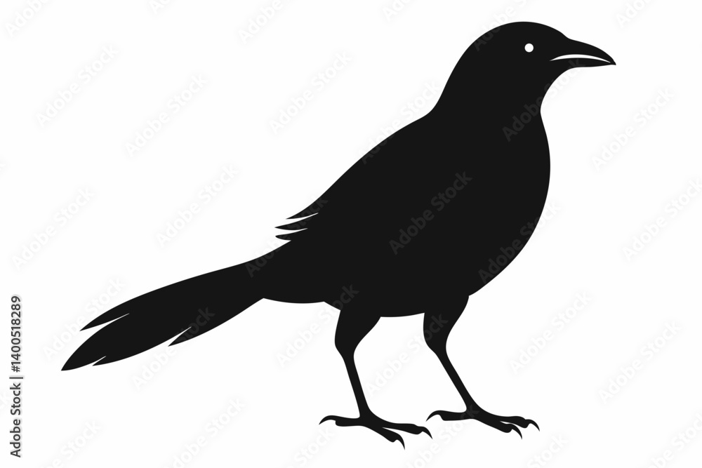 Obraz premium Bare-throated bellbird silhouette black vector