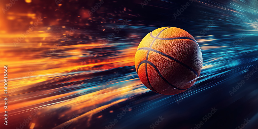 orange basketball with blurred speed lines on a dark background orange basketball with blurred speed lines on a dark background