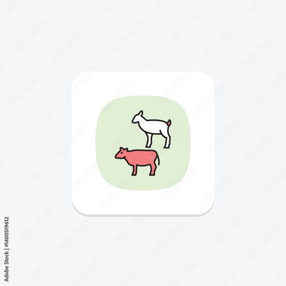 Fototapeta premium Animal Husbandry Unit, vector, pixel perfect, illustrator file