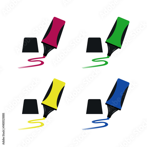 Stabilo in four colors vector stock illustration