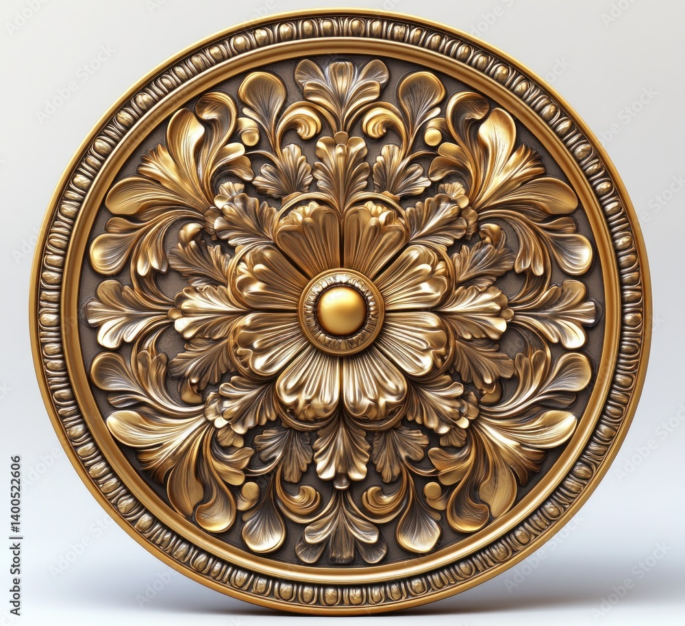 Gold Medallion Coin Isolated on White Background with Intricate Patterns and Photorealistic Detail Gold Medallion Coin Isolated on White Background with Intricate Patterns and Photorealistic Detail