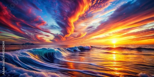 Ethereal Light Waves: Vibrant Color Fluid Dynamics Landscape