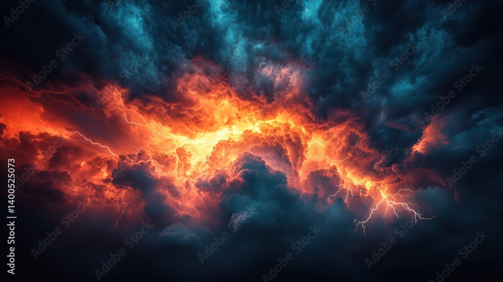 Dramatic storm clouds with lightning Dramatic storm clouds with lightning