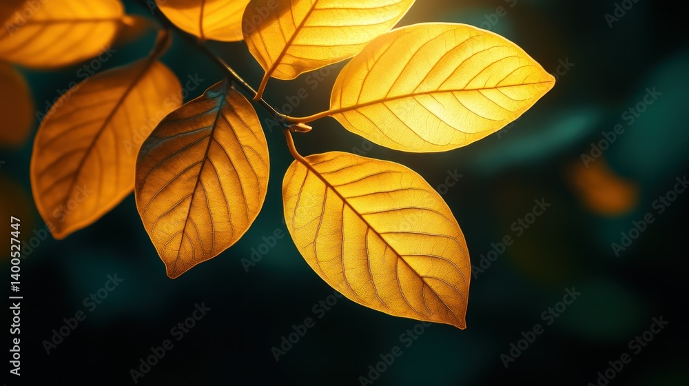 Golden autumn leaves bathed in sunlight Golden autumn leaves bathed in sunlight