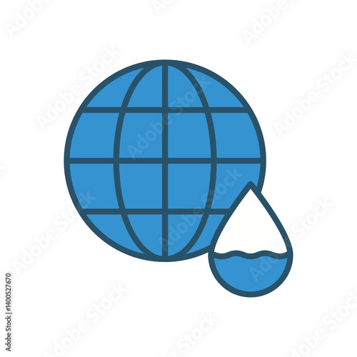 Water Crisis vector icon stock illustration