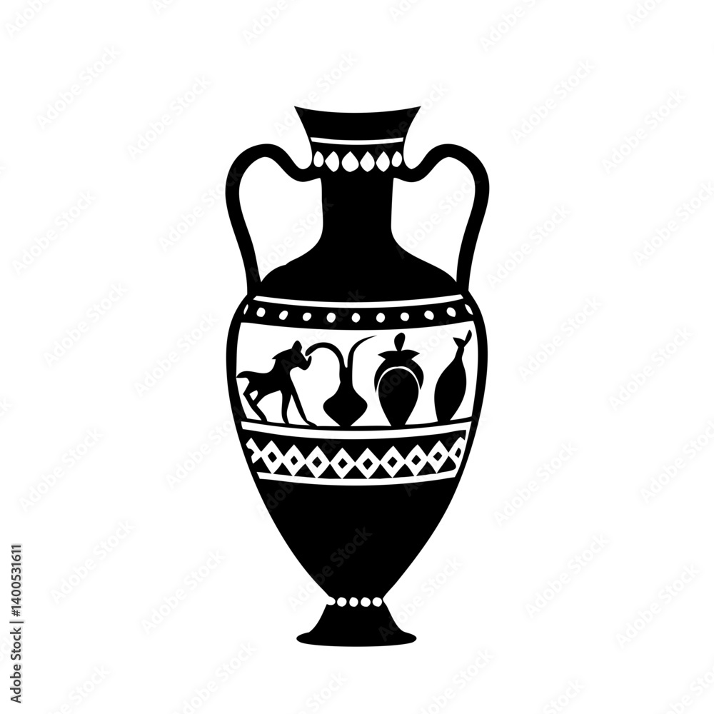 ancient pottery icon, ancient pottery silhouette vector illustration-simple silhouette illustration of ancient pottery, perfect for ancient pottery logos and icons