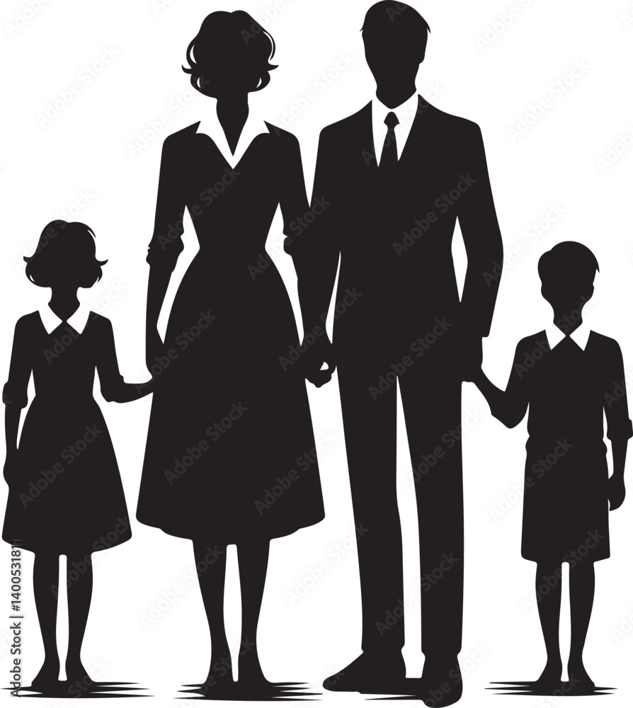 Family Icon Black and White Vector Graphic Family Icon Black and White Vector Graphic