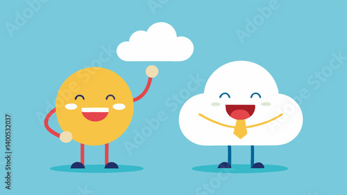 Comedy Medals Two characters one holding a gold medal labeled Humor joking together while the other character releases a bunch of stress clouds behind them.