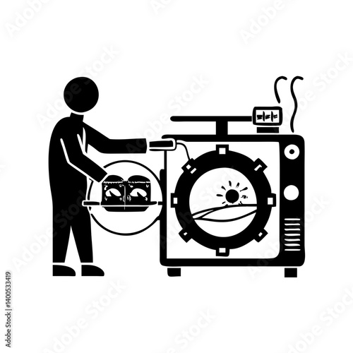 autoclave icon, autoclave silhouette vector illustration-simple silhouette illustration of autoclave, perfect for autoclave logos and icons