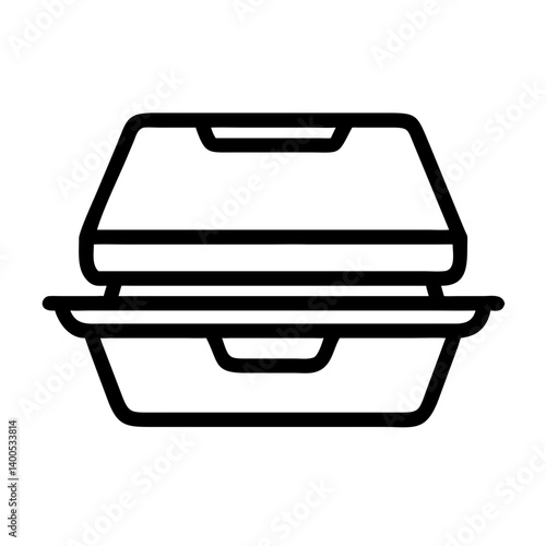 Clamshell Takeout Food Container Icon Design