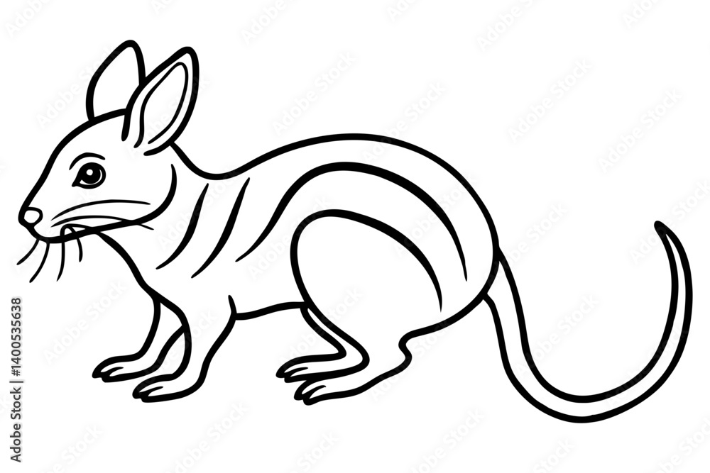 Fototapeta premium Minimal Jerboa Line Art