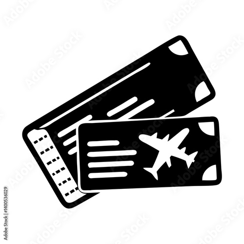 boarding pass icon, boarding pass silhouette vector illustration-simple silhouette illustration of boarding pass, perfect for boarding pass logos and icons