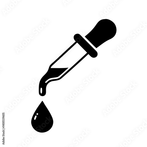 chemical dropper icon, chemical dropper silhouette vector illustration-simple silhouette illustration of chemical dropper, perfect for chemical dropper logos and icons