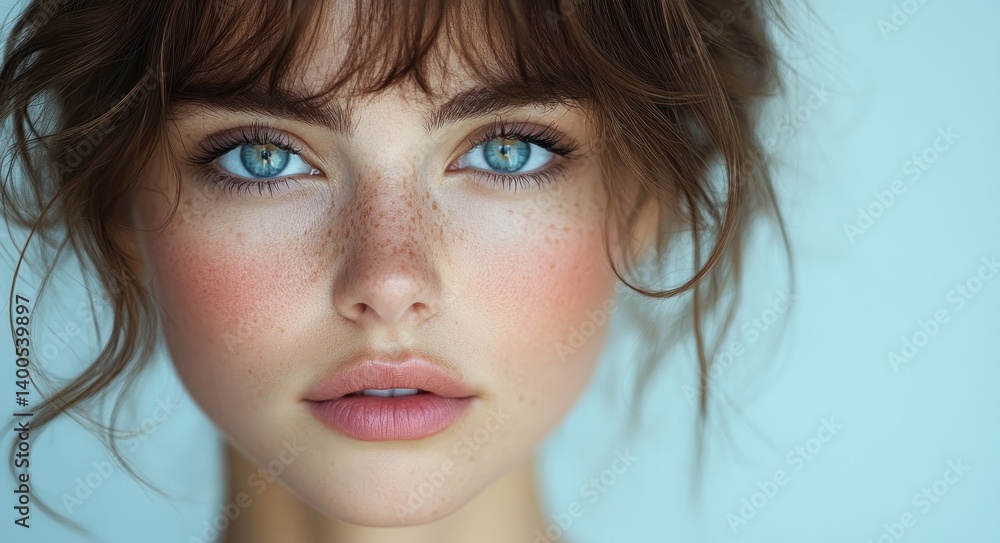 Young Woman with Fresh Clean Skin in Natural Light for Beauty and Spa Treatments Young Woman with Fresh Clean Skin in Natural Light for Beauty and Spa Treatments
