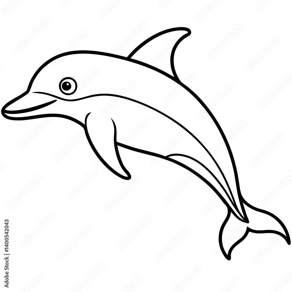 Obraz premium Modern Dolphin Line Drawing