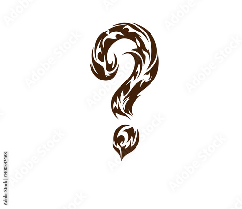 Question mark vector icon. Isolated transparent. Colored outline and filled version