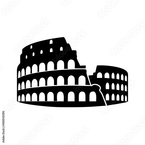 colosseum icon, colosseum silhouette vector illustration-simple silhouette illustration of colosseum, perfect for colosseum logos and icons