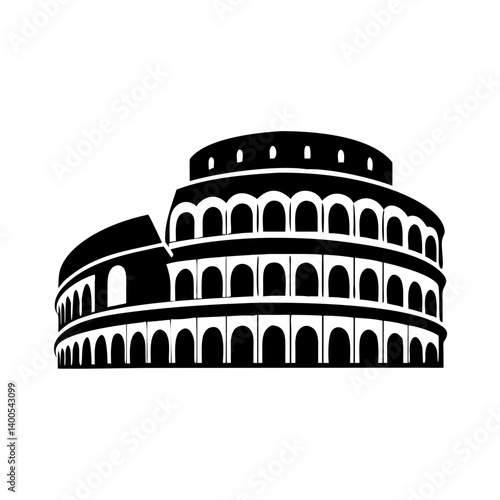 colosseum icon, colosseum silhouette vector illustration-simple silhouette illustration of colosseum, perfect for colosseum logos and icons