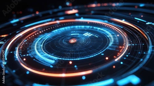 Wallpaper Mural Futuristic Circular Interface Torontodigital.ca
