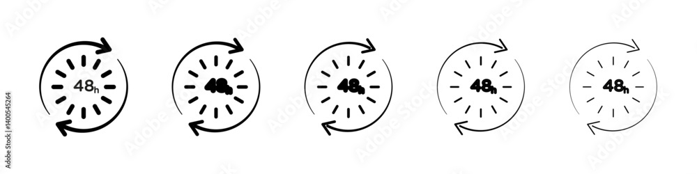 48 Hr Symbol mark in Outline style 48 Hr Symbol mark in Outline style