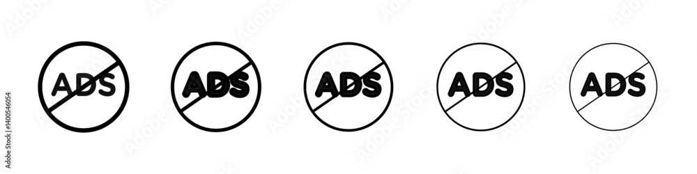 Ad blocker icon Symbol mark in Outline style Ad blocker icon Symbol mark in Outline style