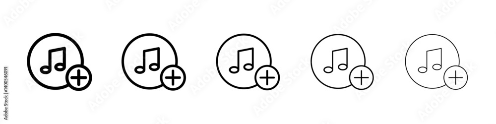 Add music icon Symbol mark in Outline style