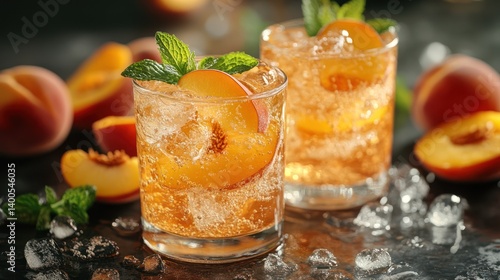 Peach iced tea refreshment beverages
