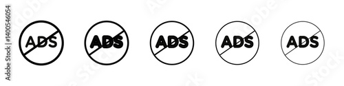 Ad blocker icon Symbol mark in Outline style