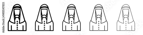 Arabic man icon Symbol mark in Outline style