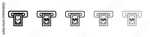 atm cash icon Symbol mark in Outline style