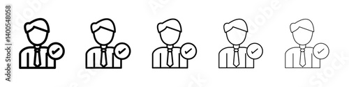 Attend icon Symbol mark in Outline style