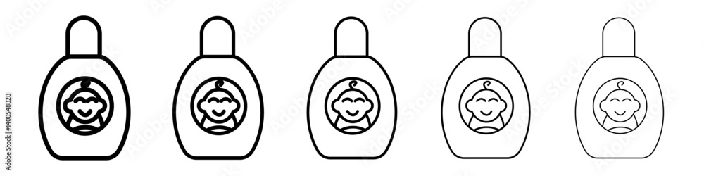 Baby shampoo icon Symbol mark in Outline style Baby shampoo icon Symbol mark in Outline style