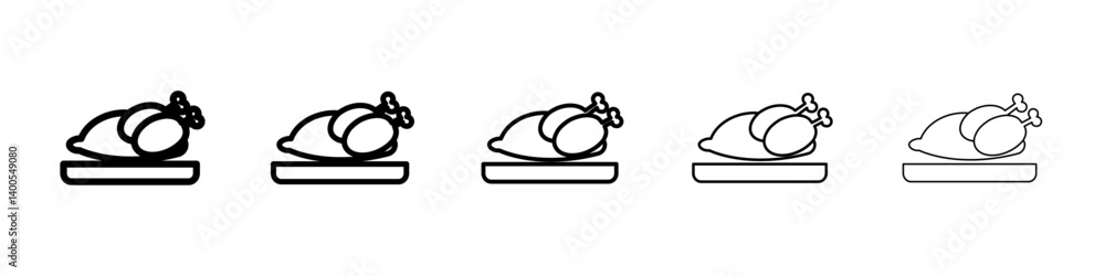 Baked turkey icon Symbol mark in Outline style Baked turkey icon Symbol mark in Outline style