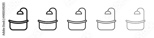 Bathtub icon Symbol mark in Outline style