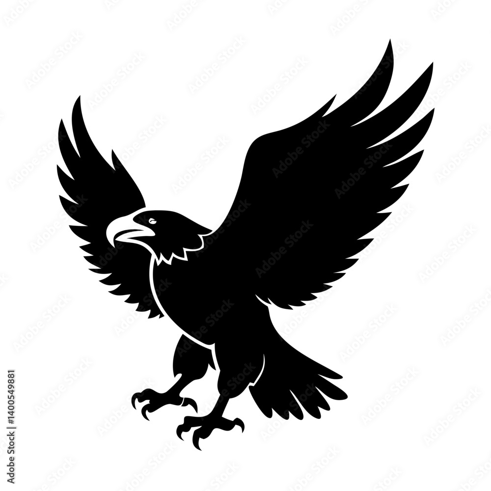 Obraz premium eagle icon, eagle silhouette vector illustration-simple silhouette illustration of eagle, perfect for eagle logos and icons