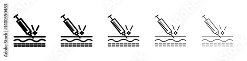 Botox injection icon Symbol mark in Outline style
