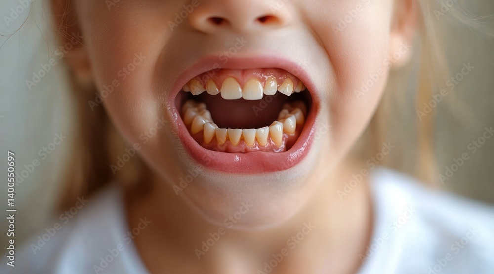 Child with Missing Teeth Open Bite Malocclusion from Thumb Sucking Close Up Portrait Before Braces Child with Missing Teeth Open Bite Malocclusion from Thumb Sucking Close Up Portrait Before Braces