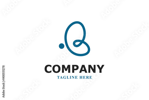 letter b butterfly shape minimal logo