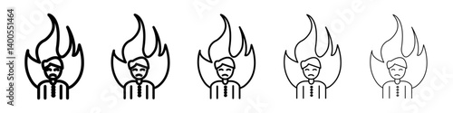Burnout icon Symbol mark in Outline style