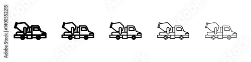 cement mixers icon Symbol mark in Outline style