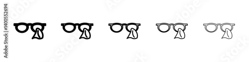 cleaning eye glasses icon Symbol mark in Outline style