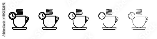 Coffee time icon Symbol mark in Outline style